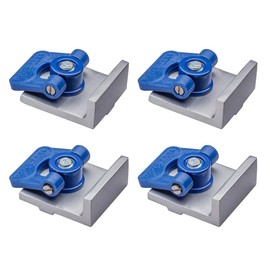 Rockler T Track Stop Kit (4 Pack) - Aluminum T Track Hold Down Clamps, Inline & Short Stops - 5/8” Tall