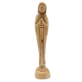 Zuluf Virgin Mary Praying Statue 8.6" - Hand Carved Olive Wood Bethlehem Catholic Blessed Mother Decor Fair Trade MAR012