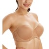 Lemorosy Women's Plus Size Strapless Bra Push Up Full Coverage