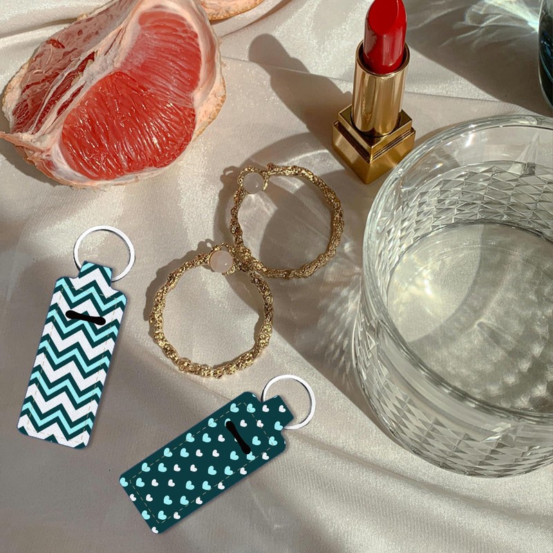 FREEBLOSS 2Pcs Chapstick Holder Keychain Lip Balm Holder Keychain Lightweight