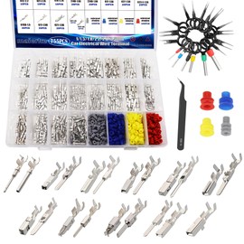 maierke 755PCS 21 Type Pin Connectors Kit,Car Electrical Wire Terminal 1/1.5/1.8/2.2/2.8/3.5mm Automotive Electrical Pins Connector Wire Removal Non-Insulated Plug Male Female Crimp