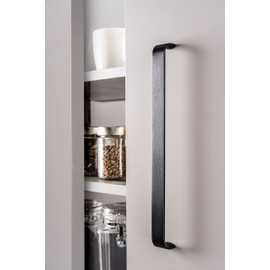 Gedotec Furniture handles made of aluminium, 1 piece door handles for cupboards, brushed black including mounting material, SENSE 0195, LA: 480 mm, handles for kitchen cabinets, cabinet handles,