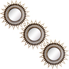 Kelly Miller Small Round Decor Wall Mirrors Set of 3 Home Accessories for Bedroom, Living Room & Dinning Room (BMS009)