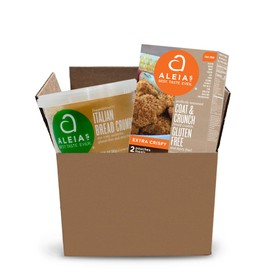 ALEIA'S BEST. TASTE. EVER. Bread Crumbs and Coat & Crunch Coating Assorted 2 Pack includes (1) Gluten Free Italian Bread Crumbs 13 oz, (1) Gluten Free Extra Crispy seasoned coating 4.5 oz. Bread Crumbs for Poultry, Meat, Seafood, Vegetables - Certified G