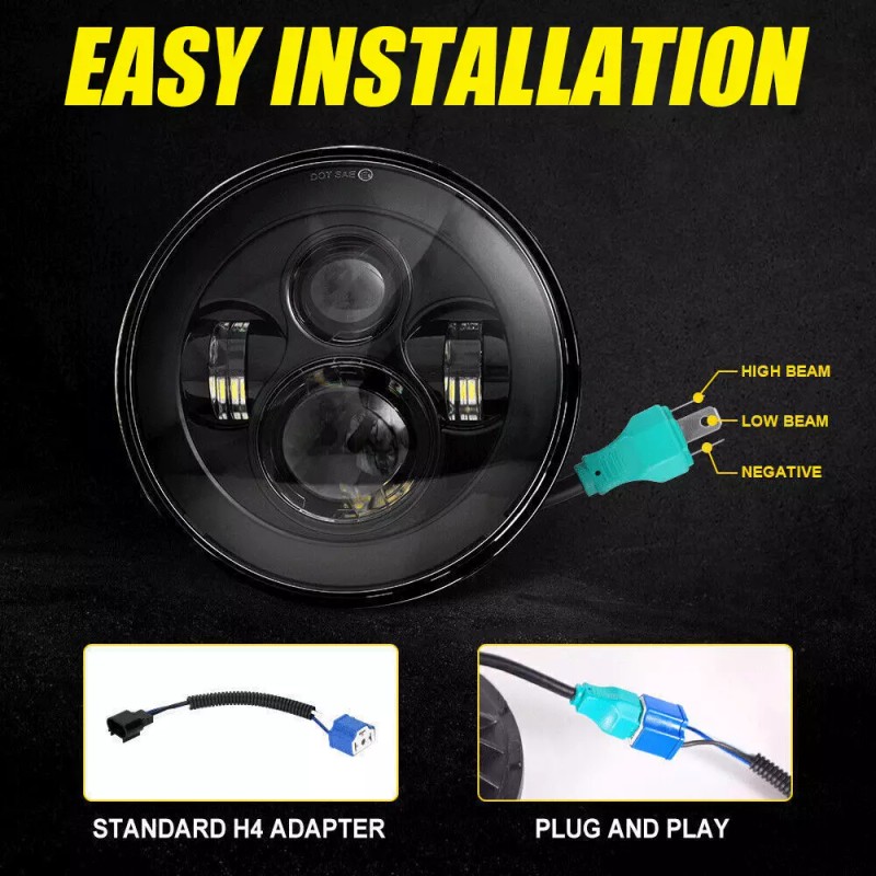 Unbranded 7" inch LED Headlight Hi/Lo Beam Projector for Harley-Davidso