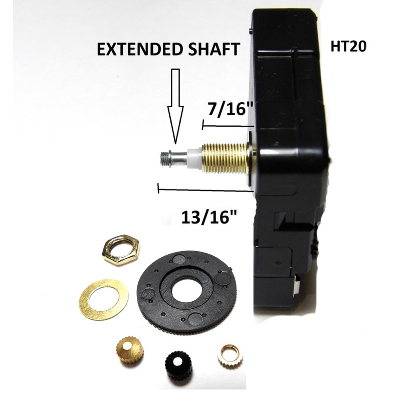 High Torque Quartz Clock Movement (Silent Sweep) Extended Shaft for