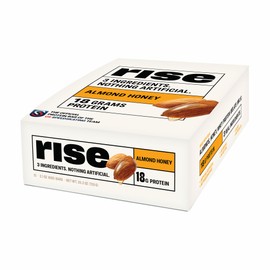 Rise Breakfast Whey Protein Bars Almond Honey, 18g Protein, 2.01 oz (12 Pack)