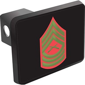 U.S. Marine Corps Master Sergeant Green/Red Trailer Hitch Cover
