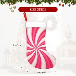 Yealedee Christmas Swirl Candy Christmas Stockings Xmas Hanging Stocking for Family Holiday Season Party Decorations