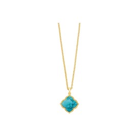 Kendra Scott Mallory Pendant Necklace Gold Variegated Turquoise One Size