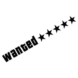 Wanted Car Stickers - Wanted Five Stars Car Window Decals,Motor Decals Automotive Bumper Stickers Reflective Decals for Cars Trucks