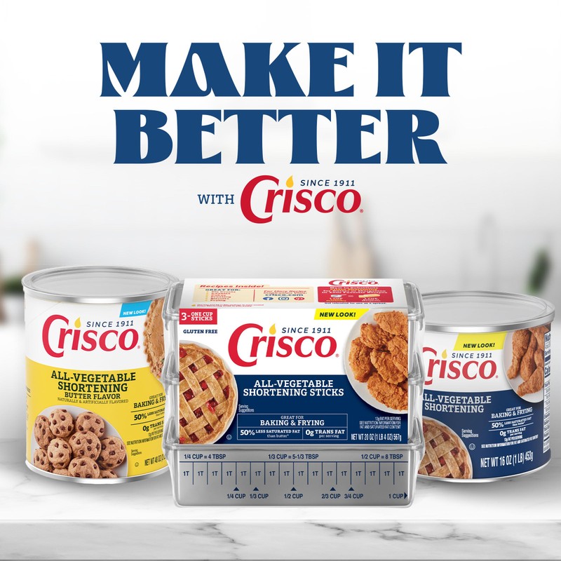 Crisco All-Vegetable Shortening Sticks, 20 Ounce, 3 Sticks
