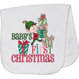 inktastic Baby's First Christmas Baby Burp Cloth White 3ff46