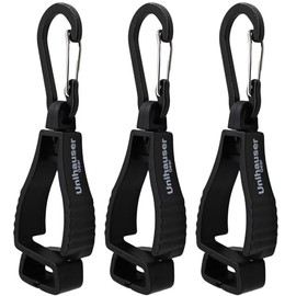 [ 3 Pack ] Glove Clips UG-H2492 | POM, Versatile, Multipurpose Holder for Gloves, Hats and Gear (Metal Snap Clip, Black)