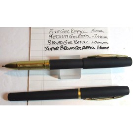 terzetti Set of 2 Super Broad Gel Rollerball Pens- Rubberized Grip/GT- 1.6mm