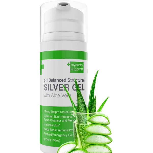 Structured Colloidal Silver Gel with Aloe Vera, Strong 30ppm Gel with pH Balanced