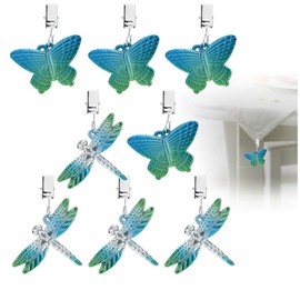 com-four® 8x tablecloth weights - tablecloth weights in the shape of dragonflies and butterflies - tablecloth clamps - approx. 35g each - tablecloth clamps (blue + blue)