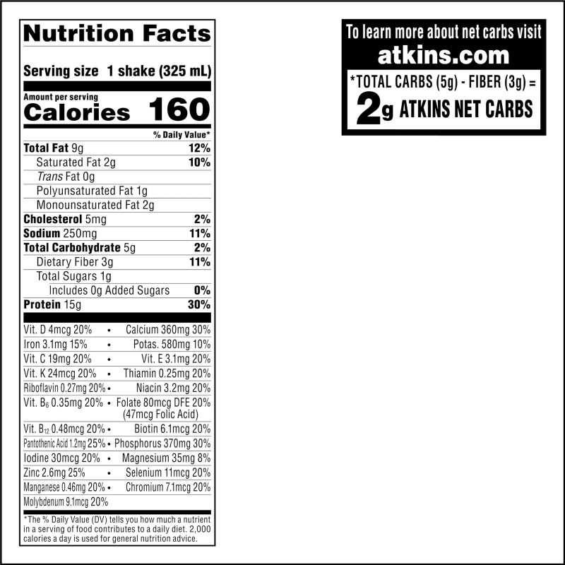 Atkins Milk Chocolate Delight Protein Shake, 15G Protein, Low Glycemic