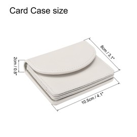sourcing map PU Leather Business Card Case, Business Name Card Holder Wallet with Magnetic Shut Pocket Holder for Women Credit ID Card, White