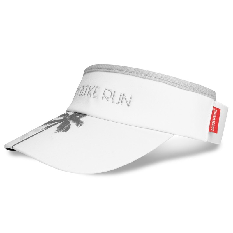 Headsweats Standard Lightweight Performance Running Sun Visor, White Palms