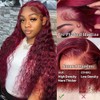 13x4 Lace Frontal Wigs Human Hair 99j Deep Wave Human