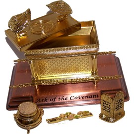 Holy Land Market The Ark of The Covenant Gold Plated (Medium, Ark and Contents)