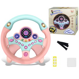 AOVMY Volante de Juguete, Juguete Eléctrico de Simulación de Educación Temprana, Juguete Inteligente con Música Regalos