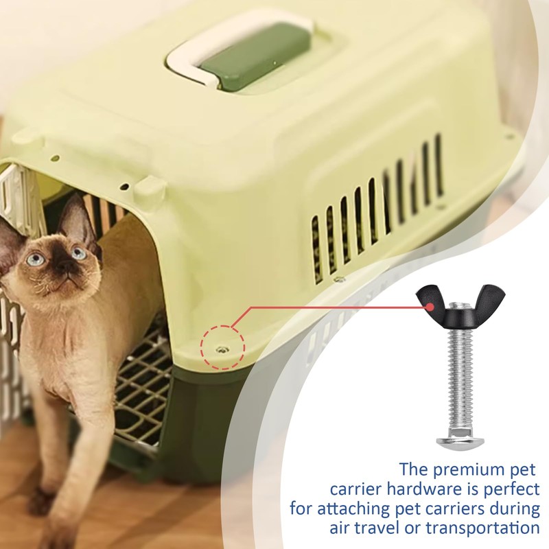 M6 Pet Carrier Fasteners Kennel Replacement Bolts for Plastic Cat