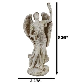 Ebros Ivory Painted Greek Orthodox Christian Church Archangel of The Angelic Council Statue 5" Tall Figurine (Uriel The Light of God)