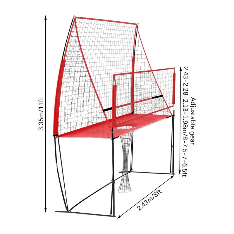 QUEMARQUE Volleyball Training Equipment, 8x11ft Volleyball Practice Net Station with