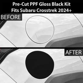 BOGAR TECH DESIGNS Precut for Subaru Crosstrek 2024+ Gas Cap Anti-Scratch Resistant Paint Protection PPF Film Fuel Door Cover, Piano Gloss Black
