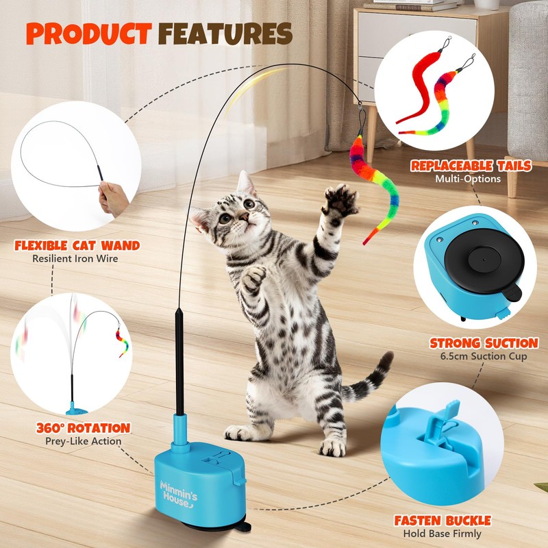 Interactive Cat Toys For Indoor Cats, 360° Flying Automatic Cat