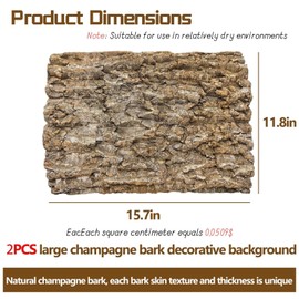 Hamiledyi 2PCS Cork Terrarium Background 15.7x11.8in Natural Cork Large Bark Backdrop Reptile Climbing Mat Habitat Decor for Spider Lizard Chamelon Turtle Beared Dragon