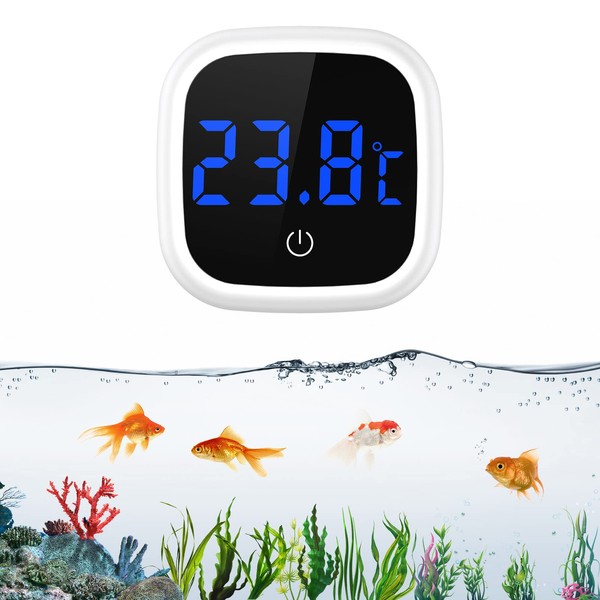 Brifit Aquarium Thermometer, Mini Digital Aquarium Thermometer, LED Display, Touch