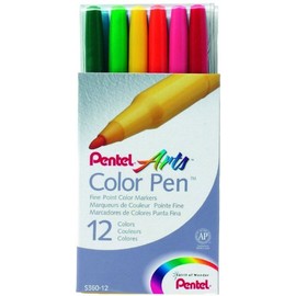 Pentel Felt-tip Pen S360-12 Multi-Coloured – Coloured Sign Pens (Multi, Multi)