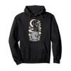Black Gothic Cat Moon Tombstone Gravestone Dark Academia Pullover Hoodie