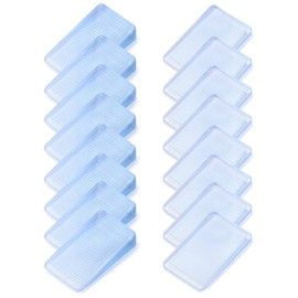 QWORK 16 Pcs Furniture Leveling Wedge, Transparent Leveling Shims Non-Slip Furniture Pads Wedges 2 Height Available (5mm,10mm)