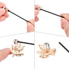 Leinuosen Leinuosen 60 Stücke Stift Keepers Verschluss Schließe Pin Rücken Ersatz mit Schraubenschlüssel (Silber Farbe, 6 x 5 mm)