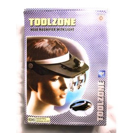 toolzone HB195 Head Mounted Magnifier Magnifying Glasses - Black