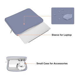 MOSISO Funda Protectora Compatible con MacBook Air/Pro,13-13.3 Pulgadas Portátil,Compatible con MacBook Pro 14 Pulgadas M3 M2 M1 Chip Pro MAX 2024-2021,Neopreno Bolsa con Pequeño Caso, Gris Lavanda