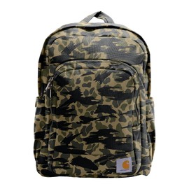Carhartt 25L Classic Backpack, Durable Water-Resistant Pack W/ 15" Laptop Sleeve and Multiple Organizational Compartments, Blind Duck Camo, PFAS Free