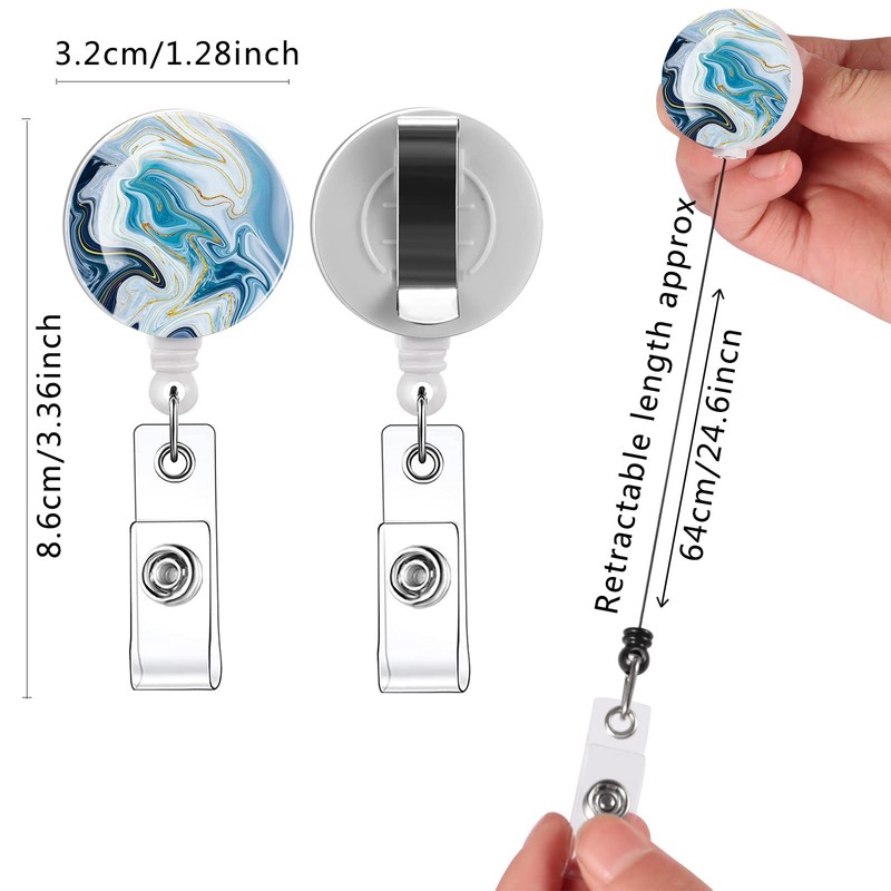 Daisy Marble Puppy 15 Pack Retractable Id Badge Clip Holder