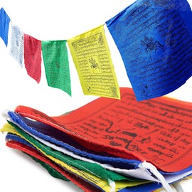 Prayer Flag, Tibetan Flags, Tibetan Buddhist Prayer Flag, Tibetan Buddhist Prayer Flags, for Buddhist Altars, Meditation Rooms, Outdoor Decoration, 20 Pages, 5 Metres