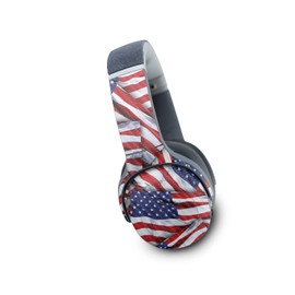 MightySkins Carbon Fiber Skin Compatible with Skullcandy Crusher Evo Wireless - Patriot | Protective, Durable Textured Carbon Fiber Finish | Easy to Apply | Made in The USA