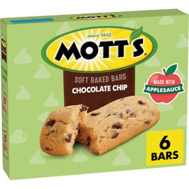 Mott's Soft Baked Bars, Chocolate Chip, Made with Applesauce, 6 Ct, 5.76 oz