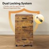 3 Drawer File Cabinet with Lock & Wheels, Wood Printer
