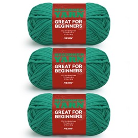 3x60g Spring Green Yarn for Crocheting and Knitting;3x66m (72yds) Cotton Yarn for Beginners with Easy-to-See Stitches;Worsted-Weight Medium #4;Cotton-Nylon Blend Yarn for Beginners Crochet Kit Making