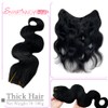 Jet Black Hair Extensions Clip in Human Hair 16inch with