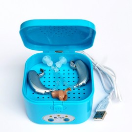 Hearing Aid Dryer for Rechargeable Hearing Aid,Hearing Aid Dryer Dehumidifier, Electronic Partner Constant Temperature Automatic Drying System, Hearing Aid Cleaner, Removes Sweat and Moisture