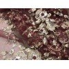 Wowfabric4less123 BurgundyGold Rhinestone Embroidery French Lace Fabric 50” Width Sold
